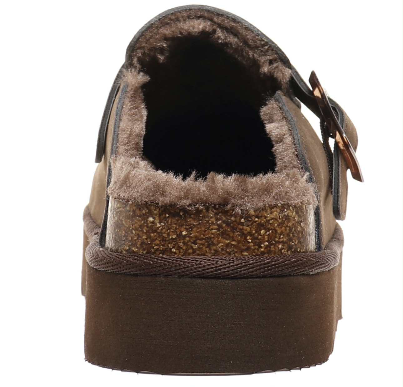 Dark brown platform clogs