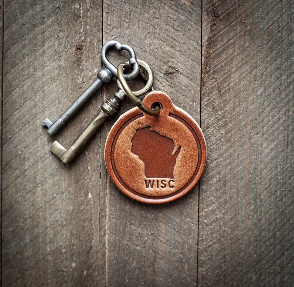 Wisconsin Leather Keychain