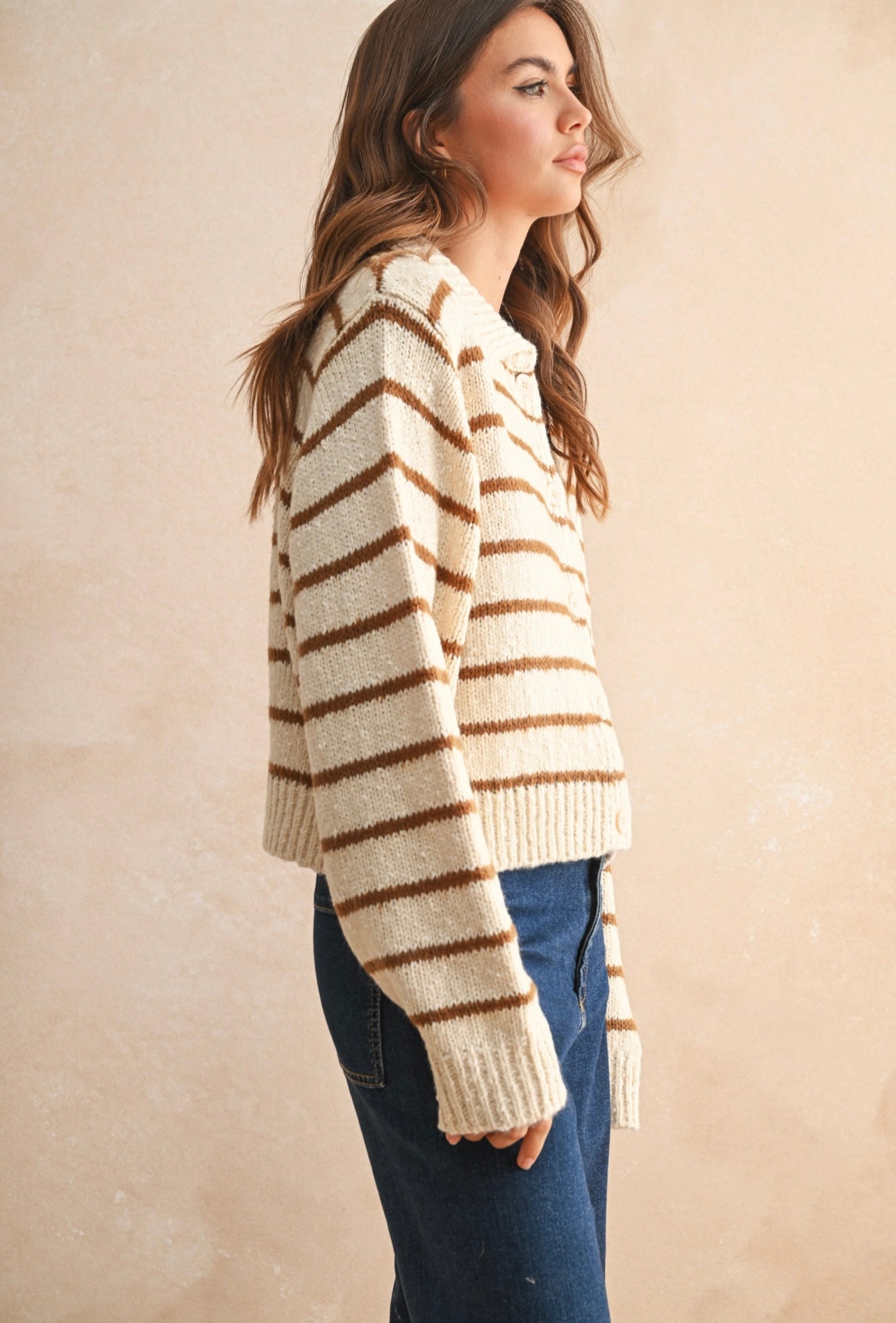 Warm In The Wind Striped Sweater
