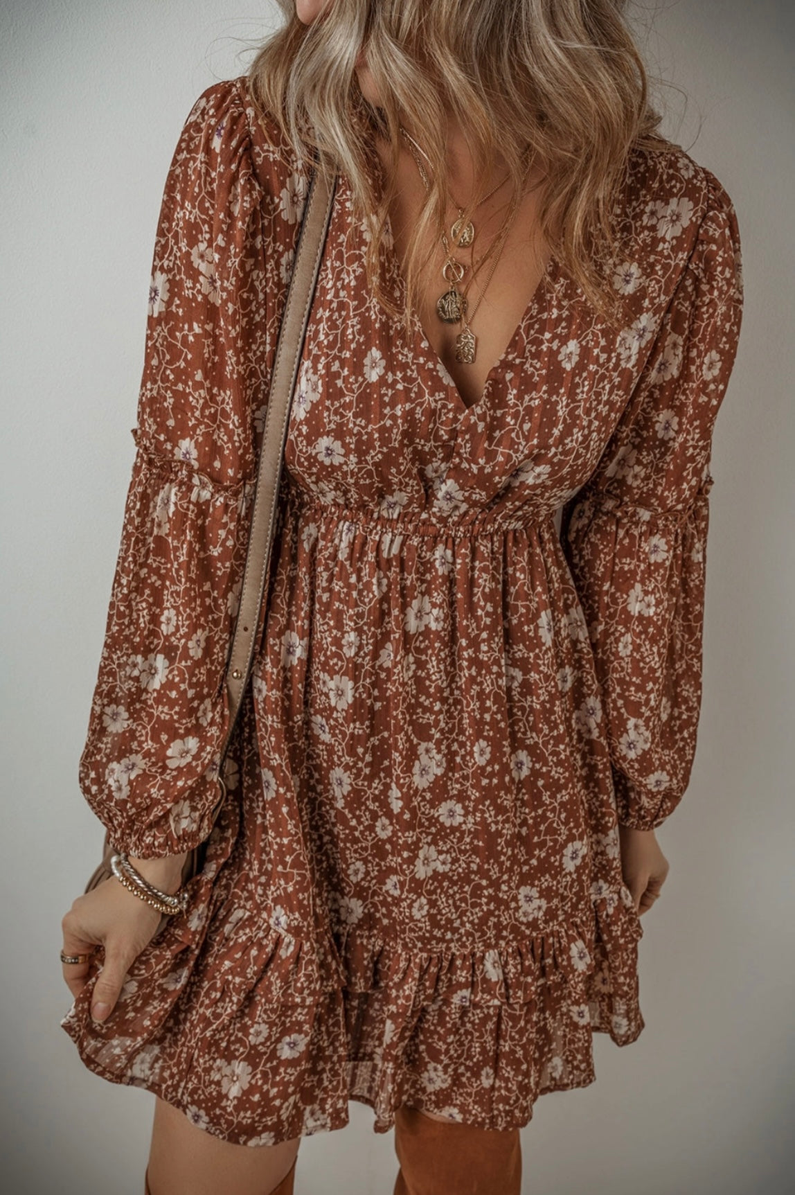 Boho Fall Mini Dress