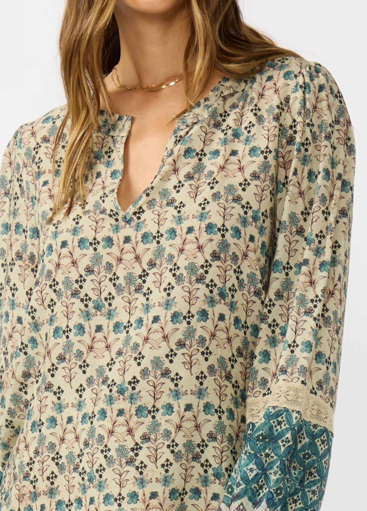 Dainty Blue Floral Blouse