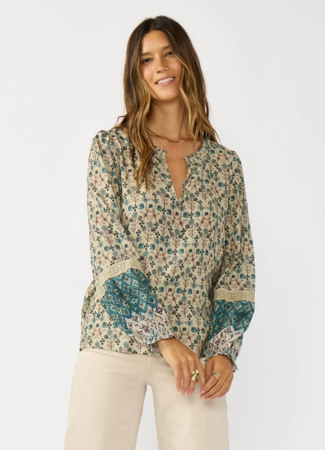 Dainty Blue Floral Blouse