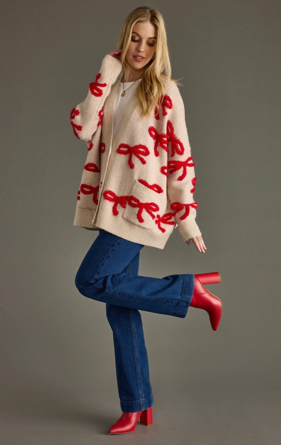 Christmas Bow Cardigan