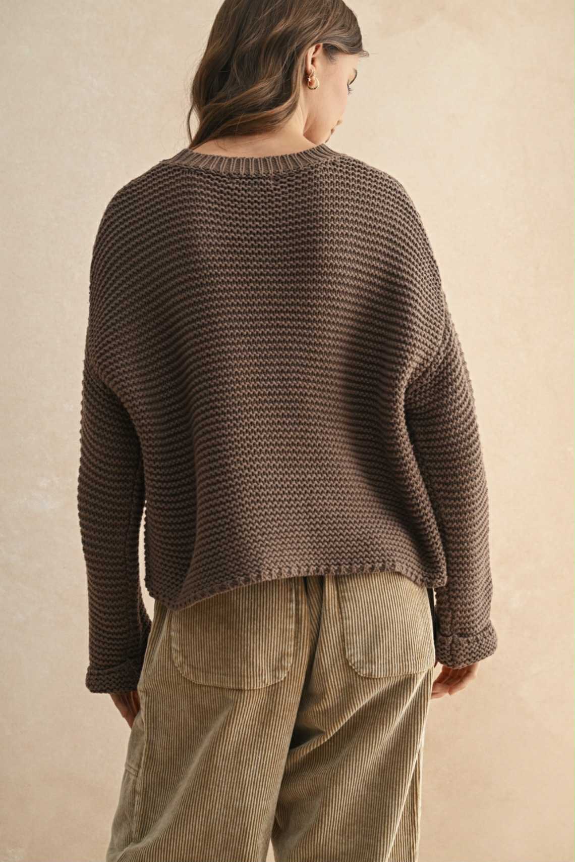 Expresso Waffle Knit Sweater