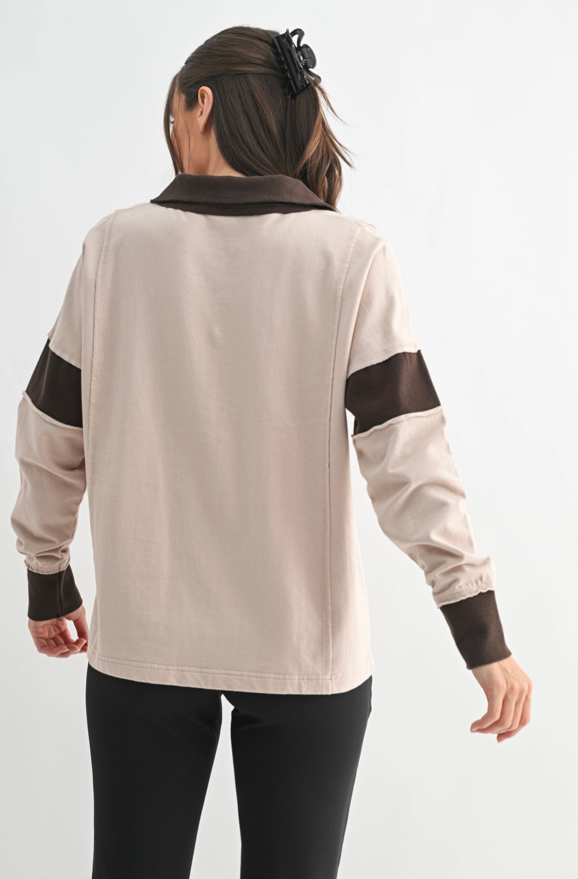 Colorblock Espresso Pullover