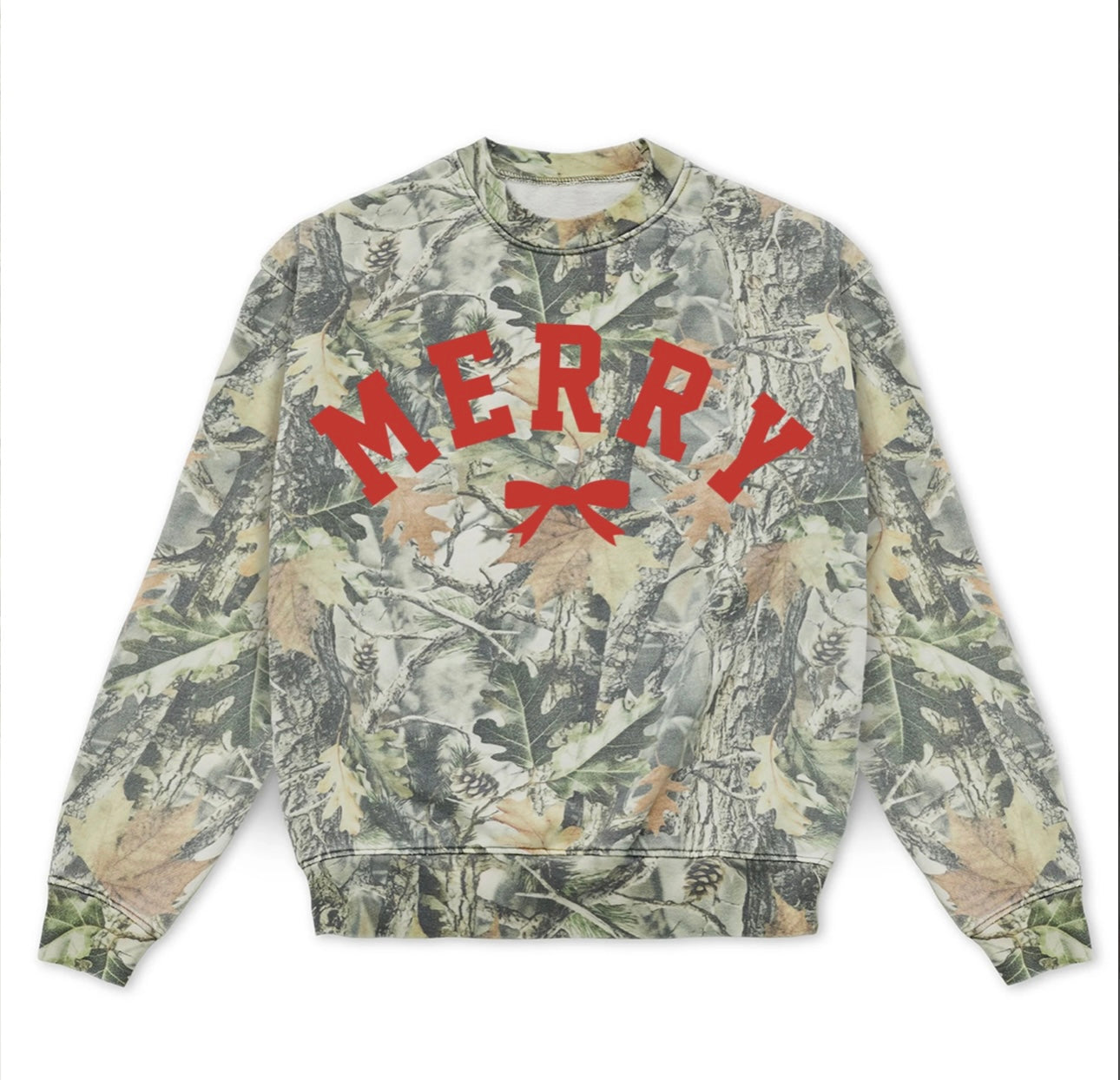 Merry Bow Camo Crewneck