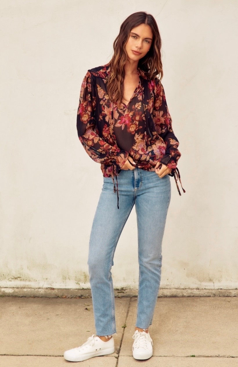 Burgundy Sheer Blouse