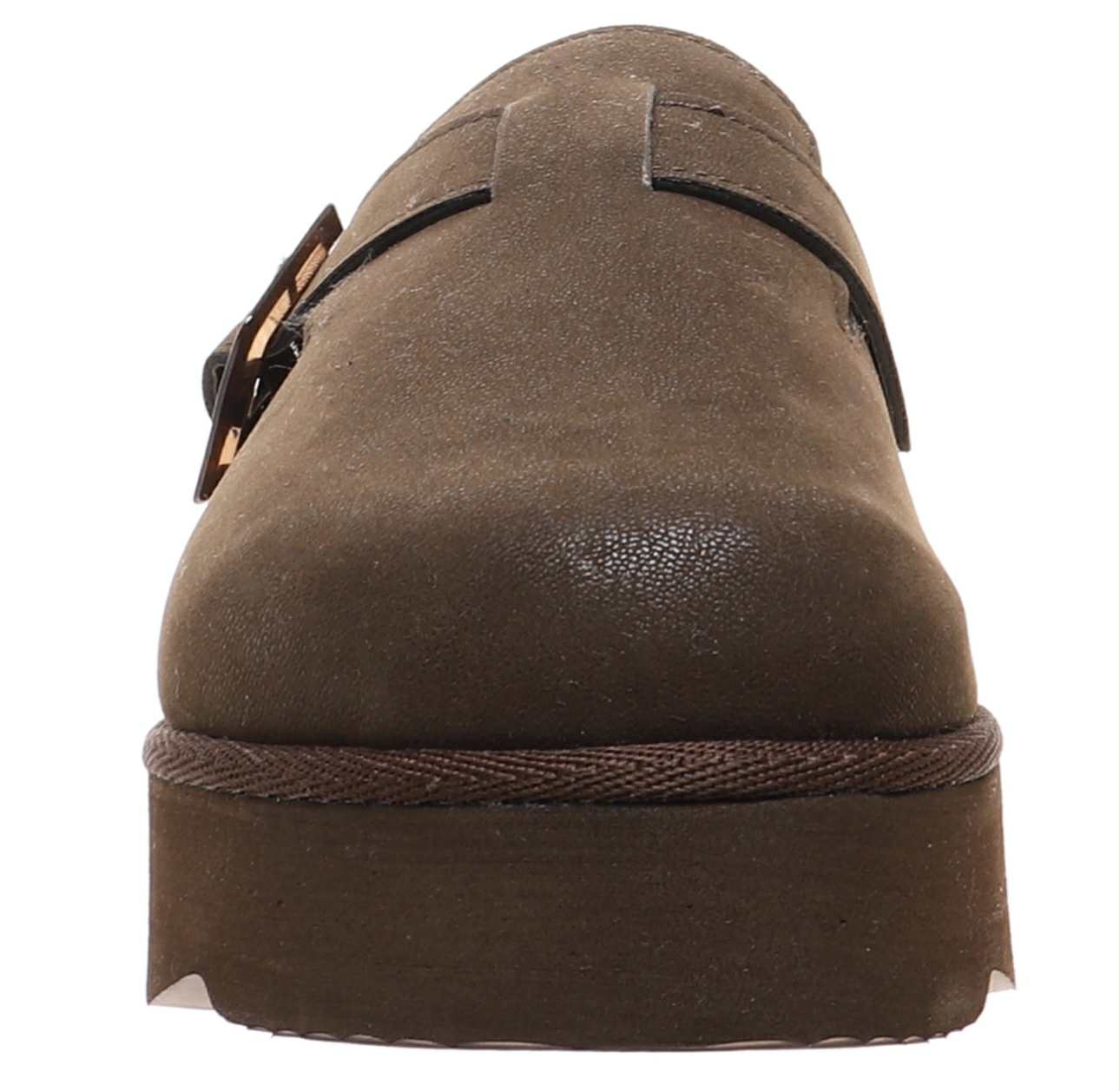 Dark brown platform clogs