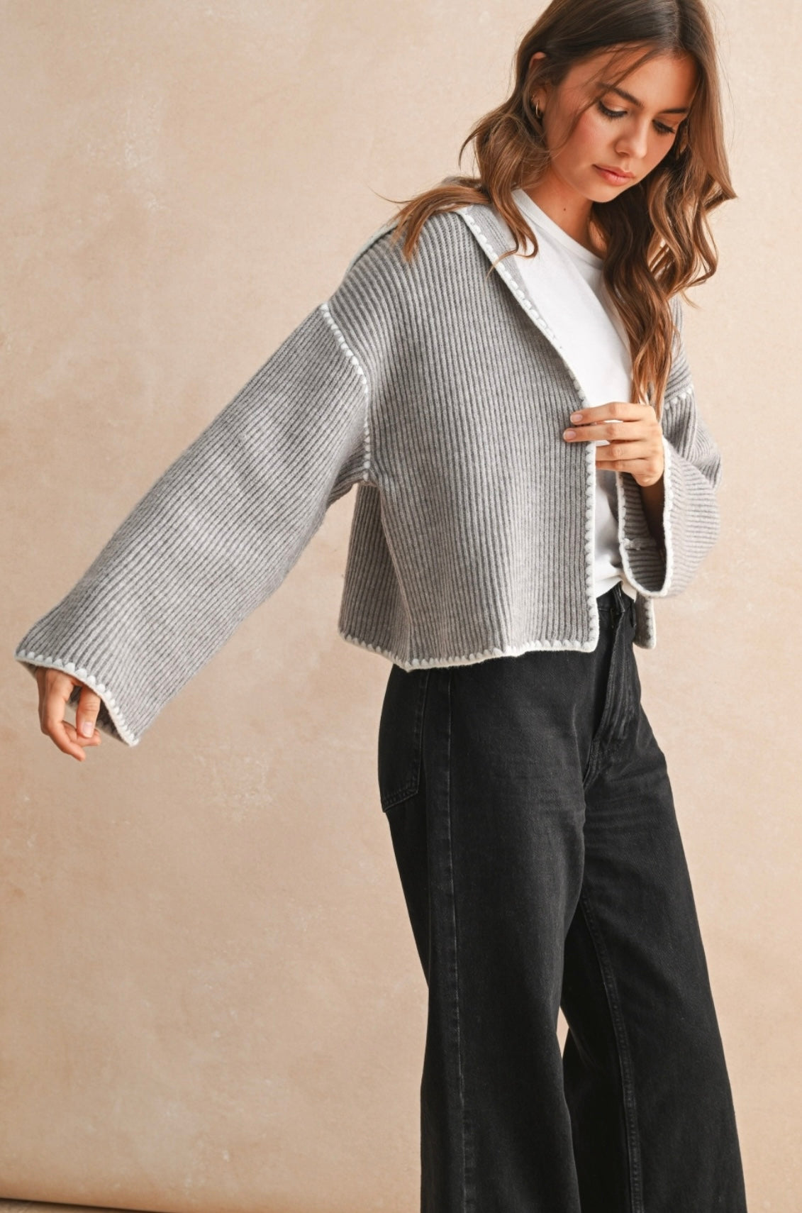 Grey Stitch Sweater