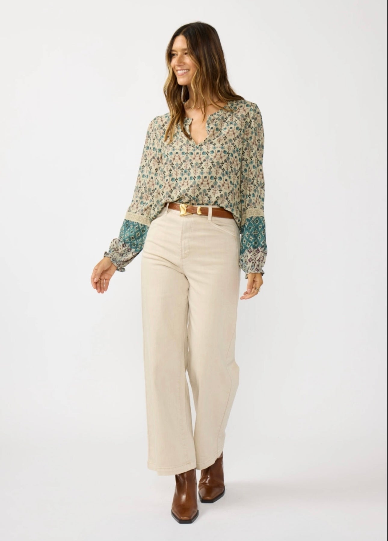 Dainty Blue Floral Blouse