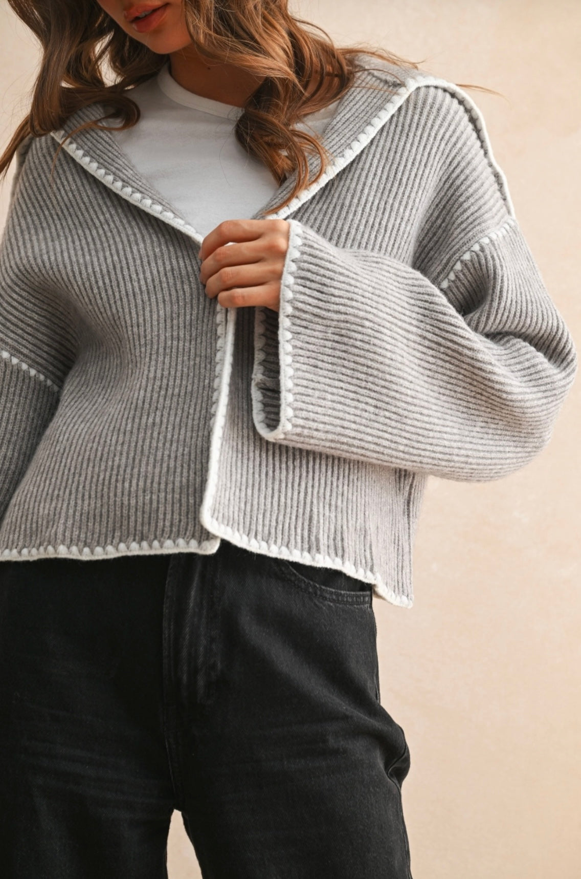Grey Stitch Sweater