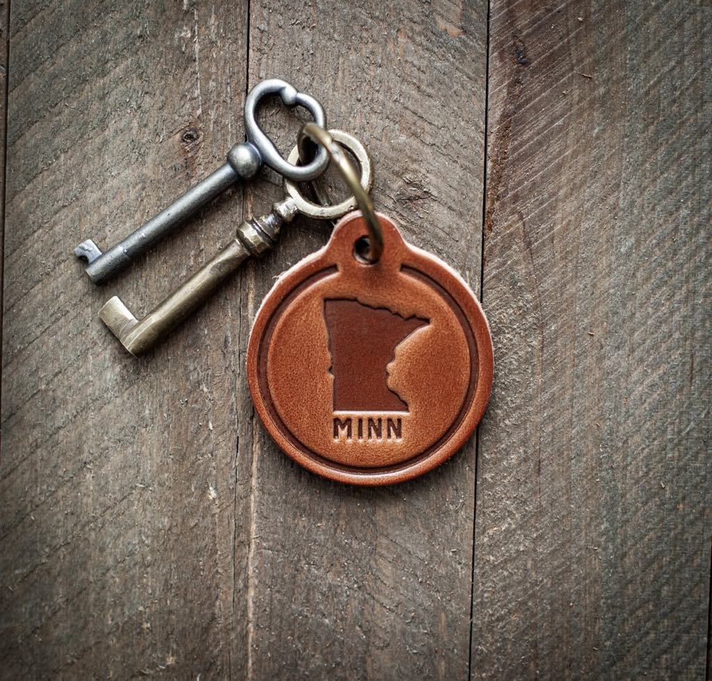 Minnesota Leather Keychain