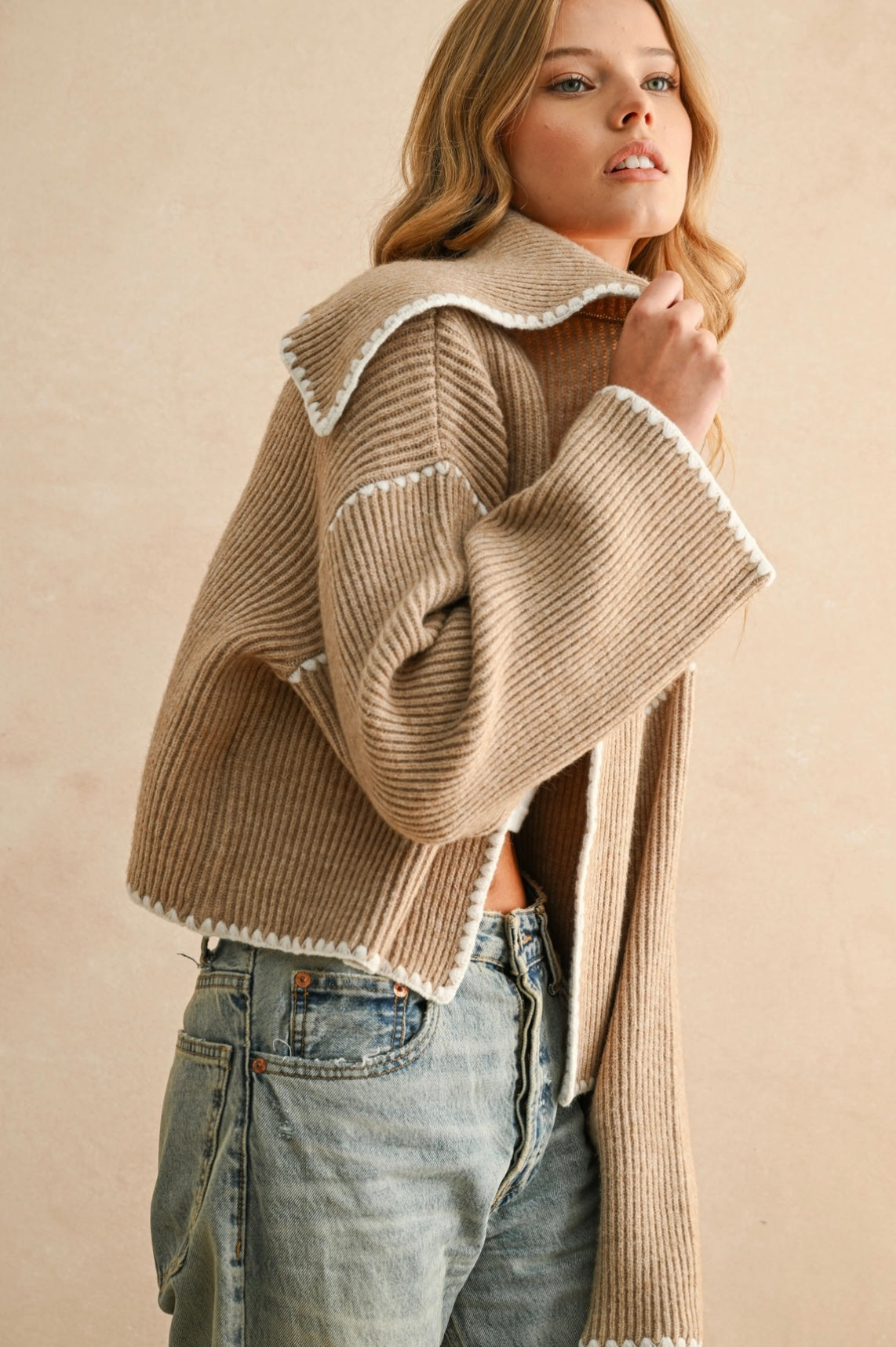 Tan Stitch Sweater