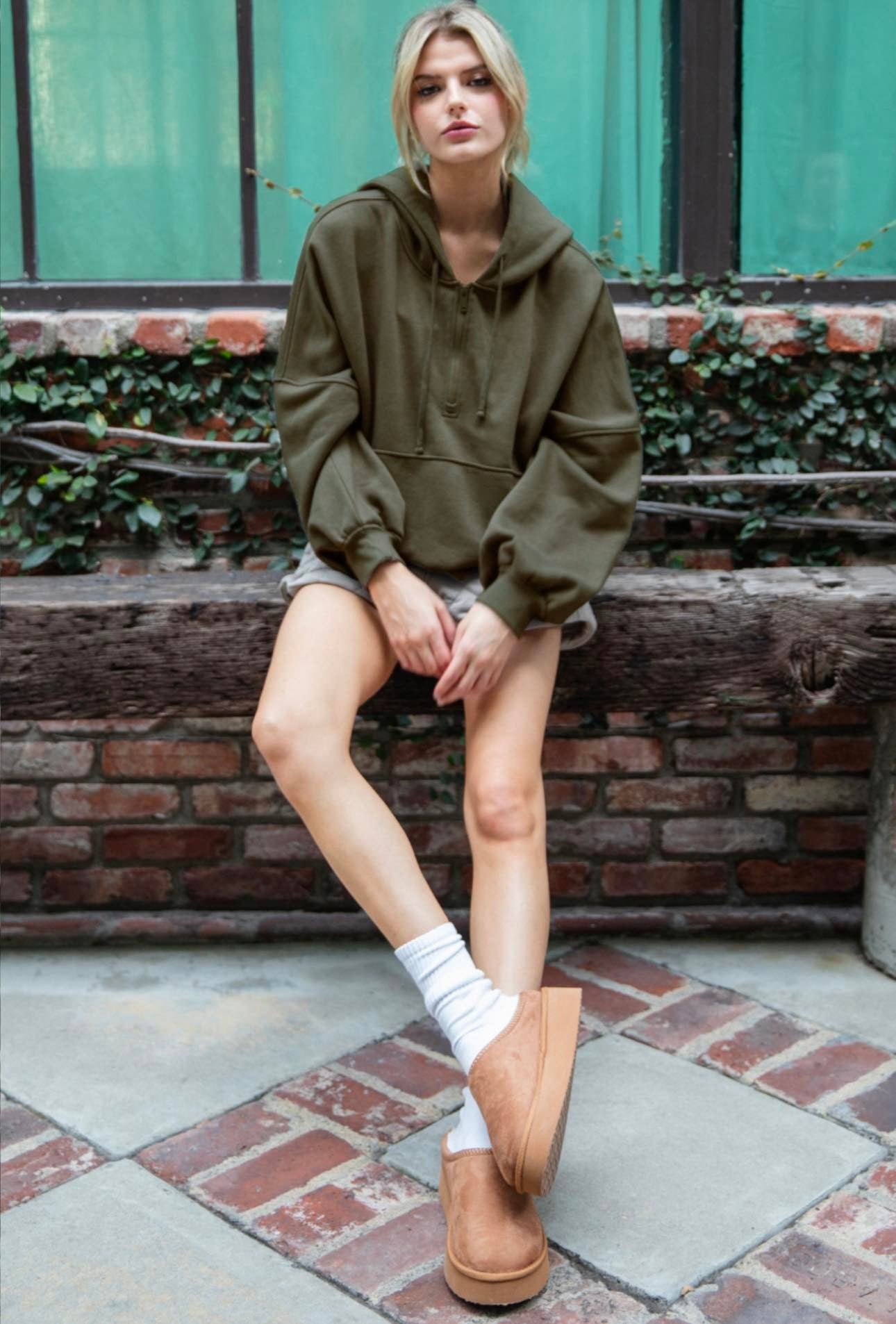 Olive Terry Pullover