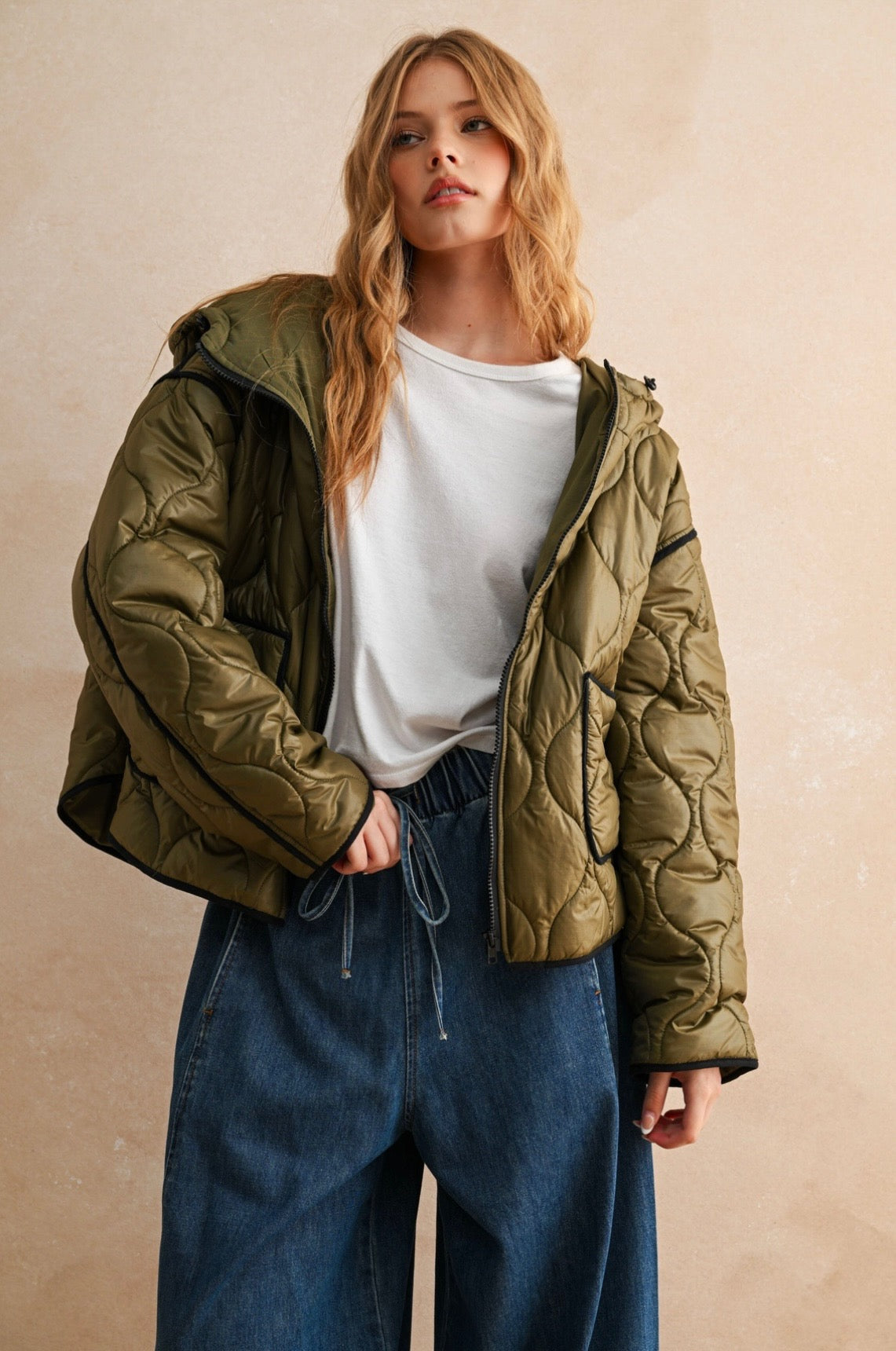 Olive Quilted Jacket