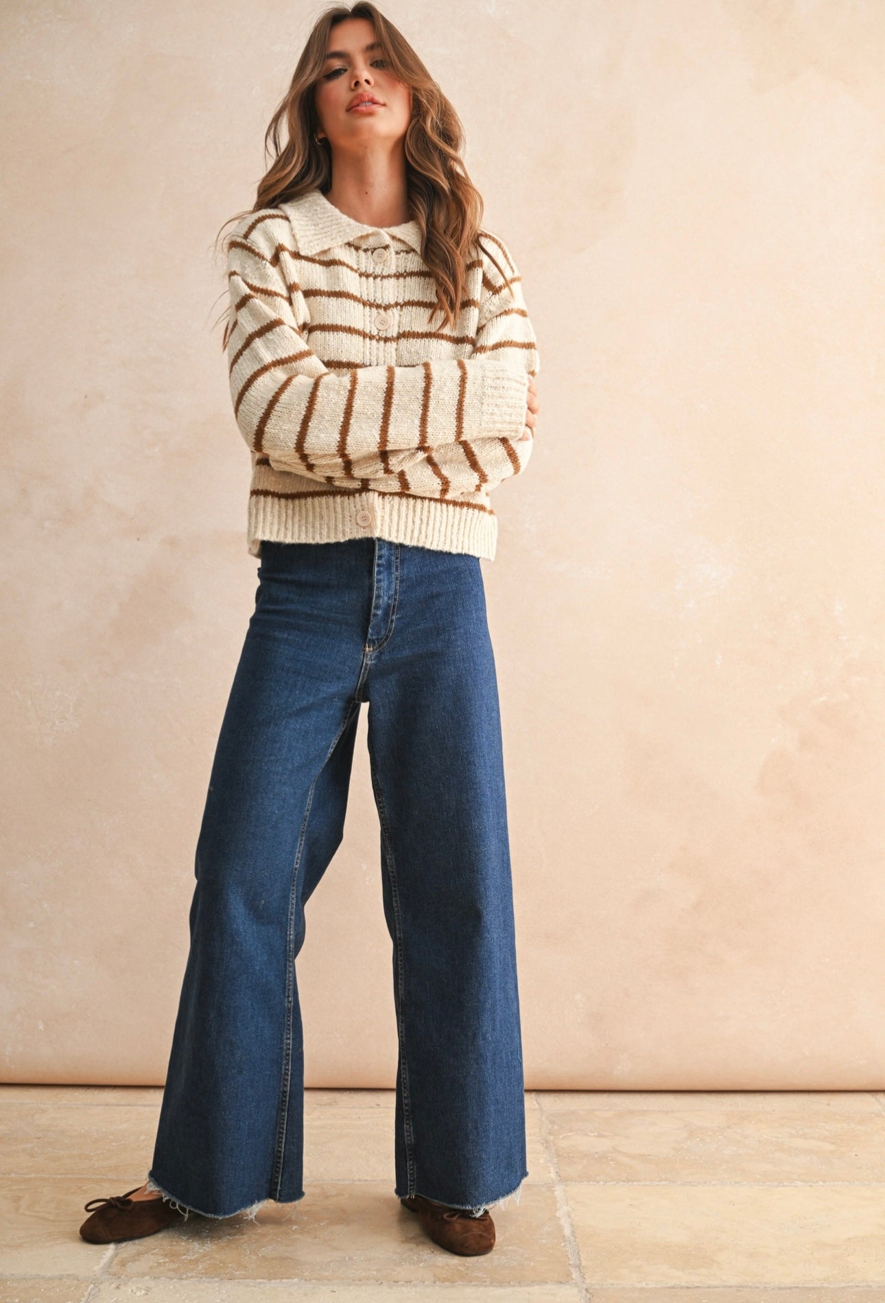 Warm In The Wind Striped Sweater