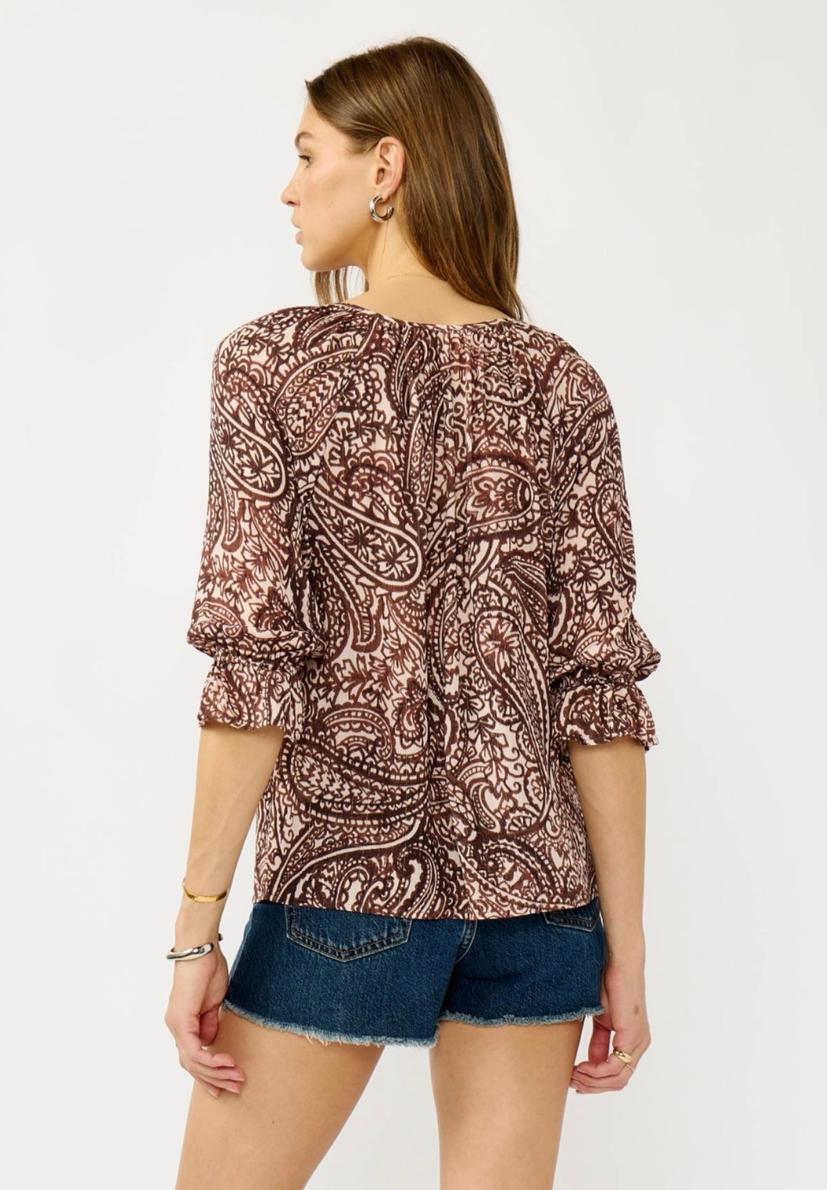 Brown Paisley Blouse