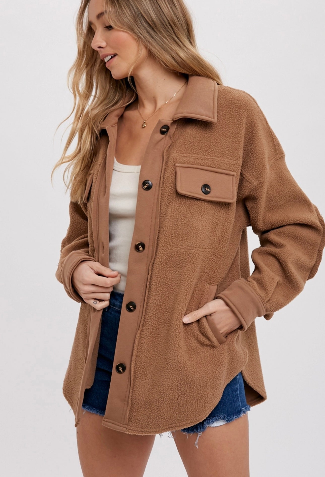 Latte Teddy Shacket