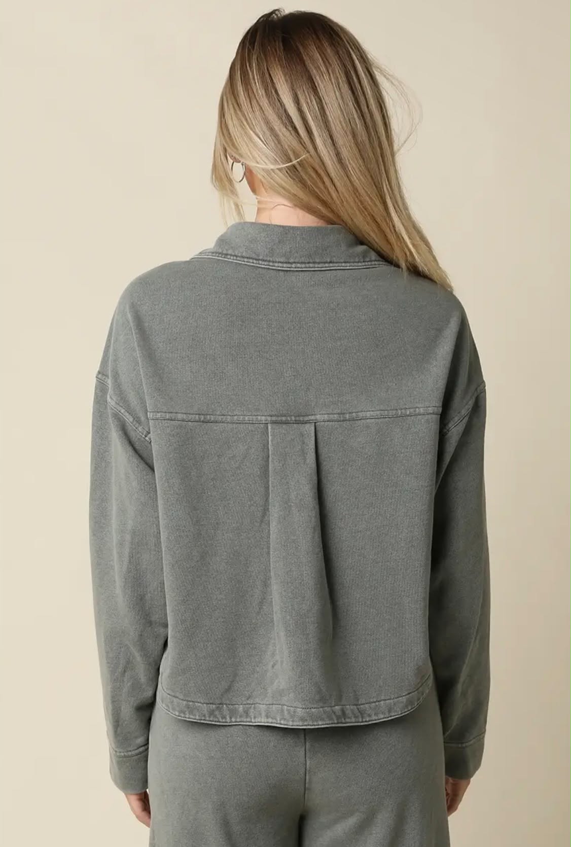 Olive Cropped Utility Jacket