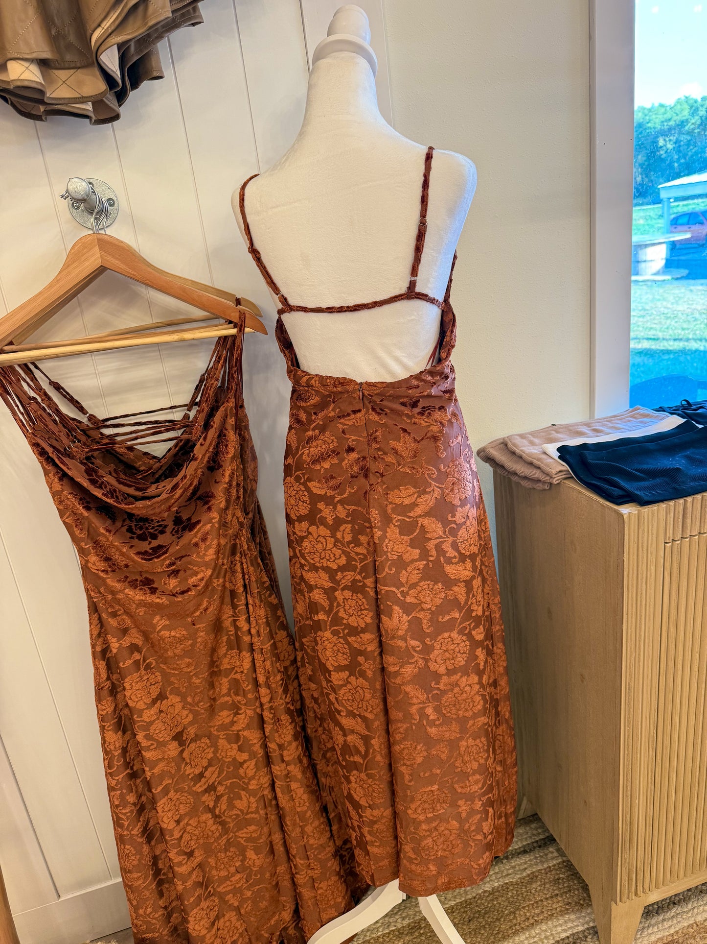 Velvet Fall Floral Dress