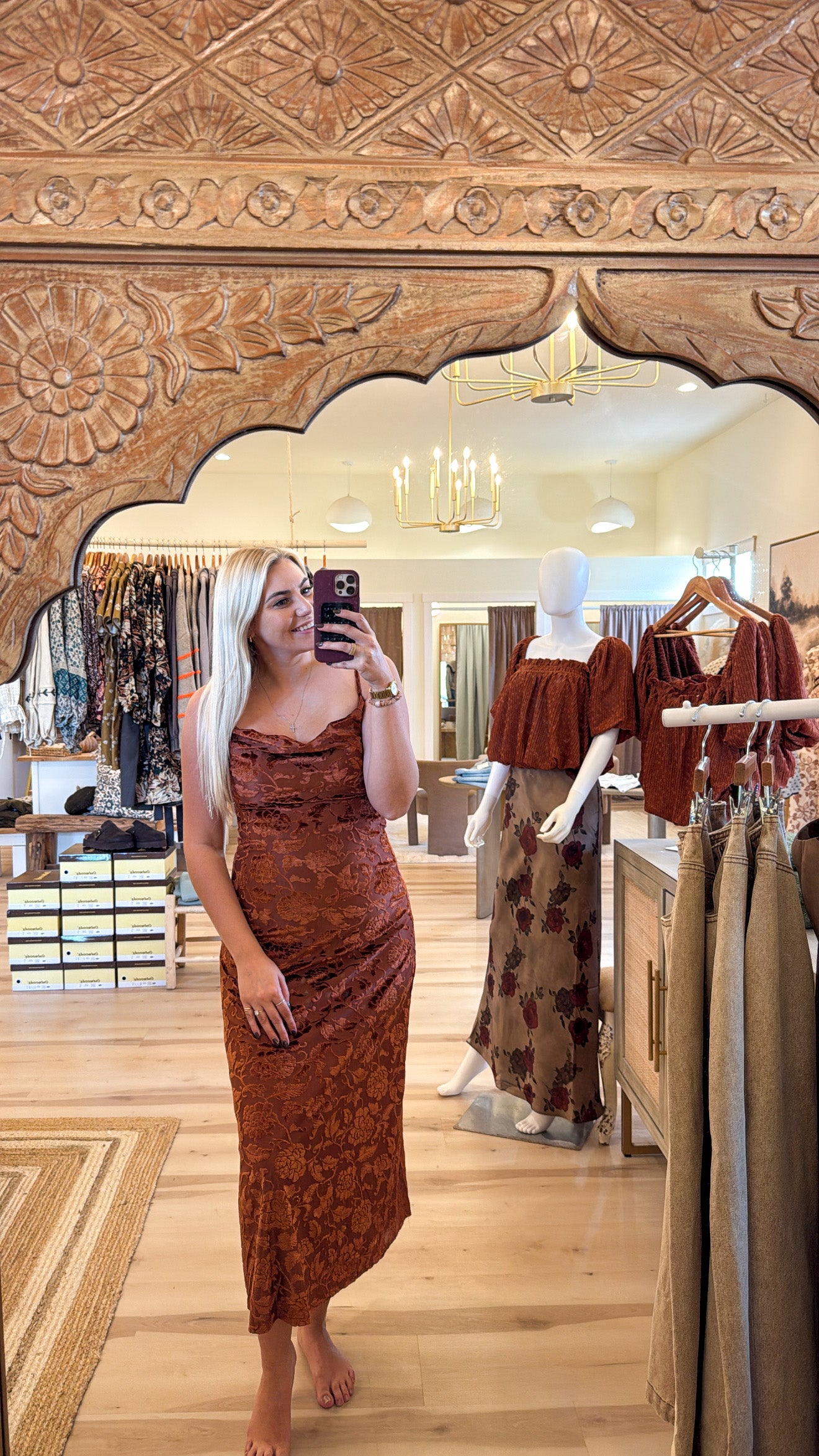 Velvet Fall Floral Dress