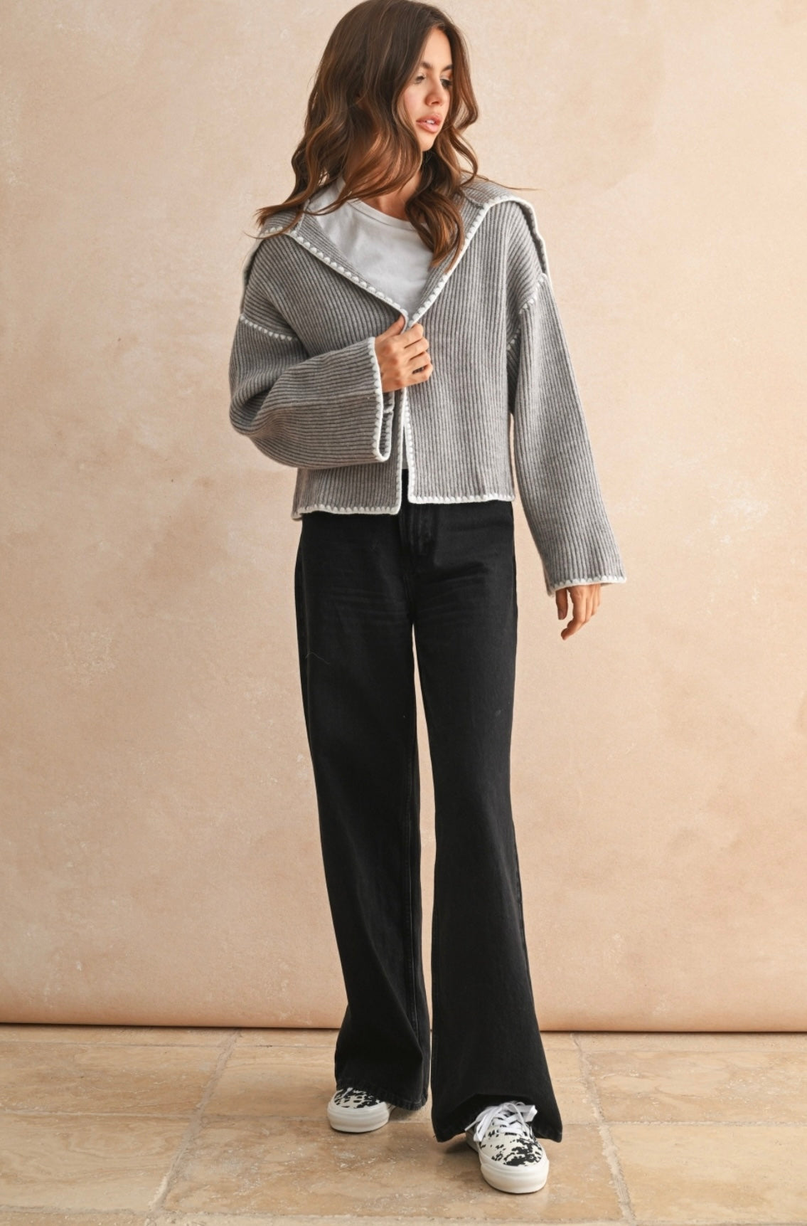 Grey Stitch Sweater