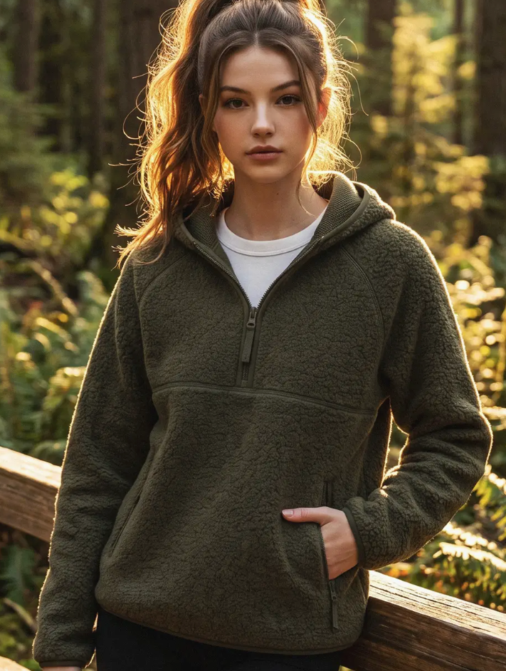 Olive Sherpa Sweatshirt