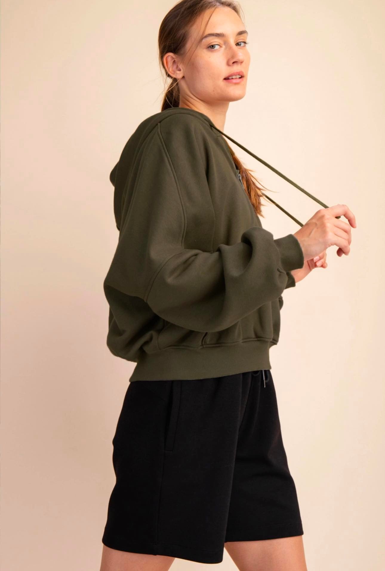 Olive Terry Pullover