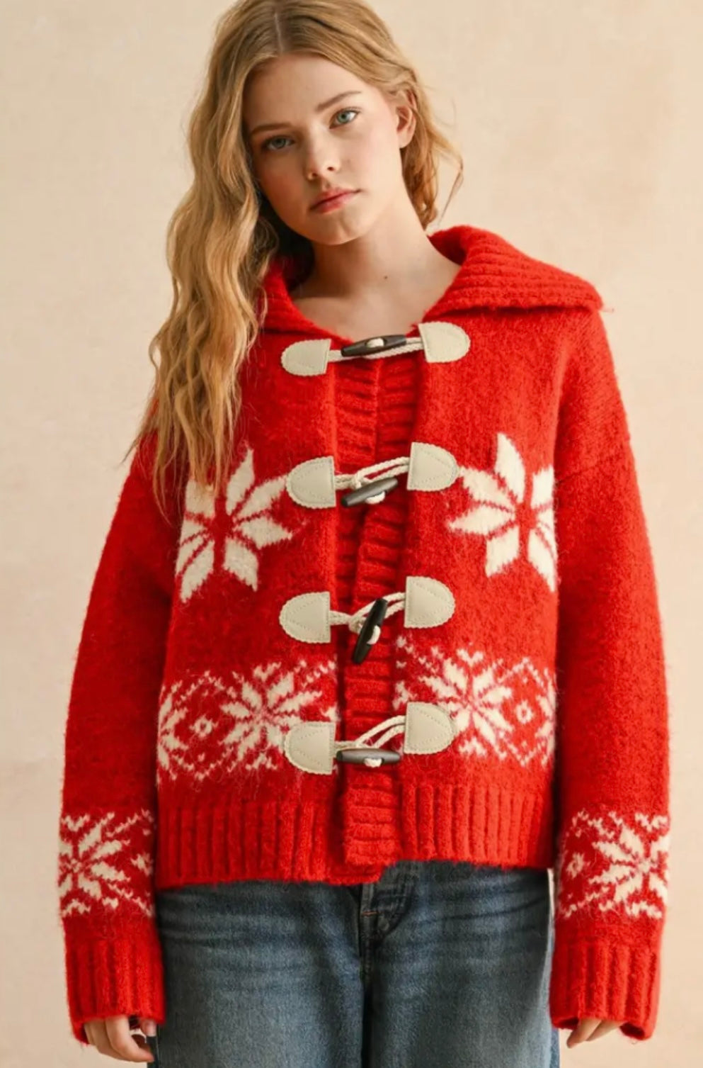 Snowflake Button Sweater