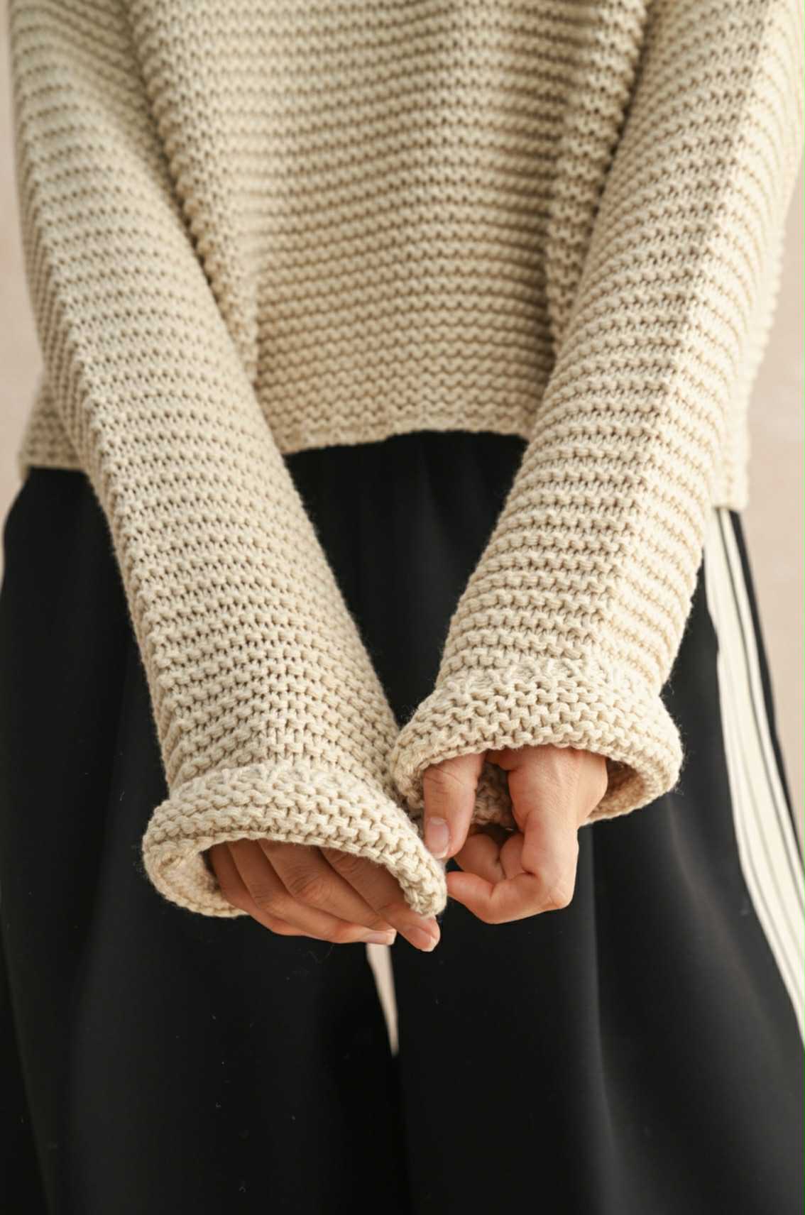 Cream Waffle Knit Sweater