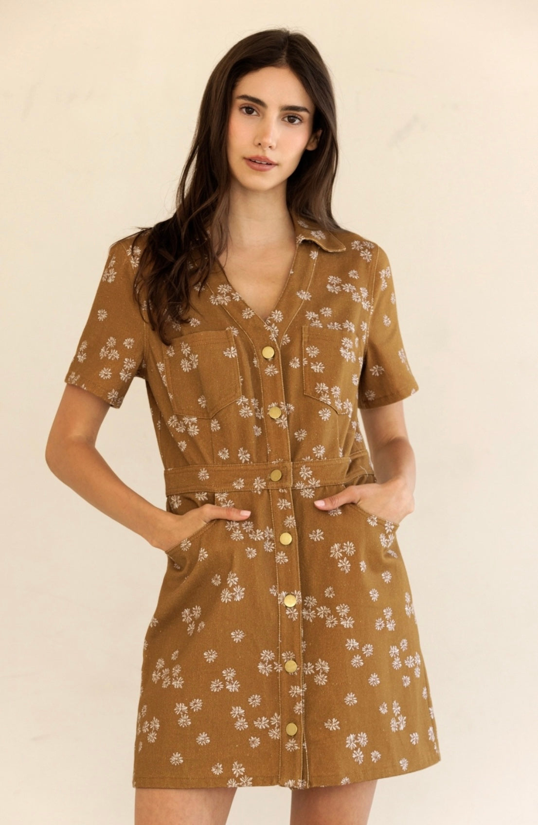 Button Down Floral Dress