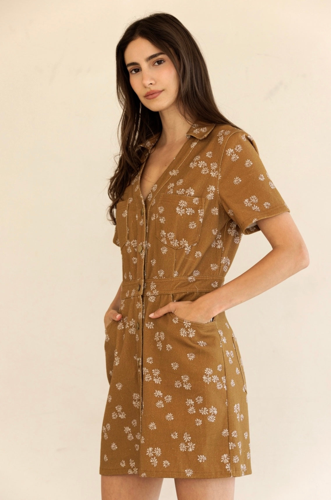 Button Down Floral Dress