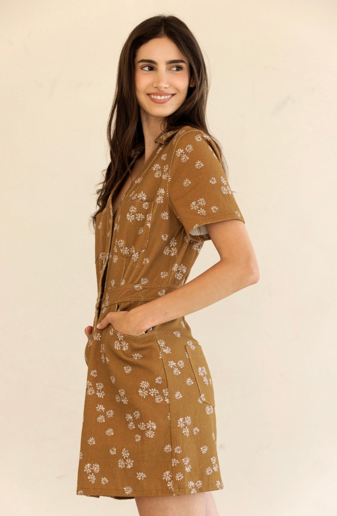 Button Down Floral Dress
