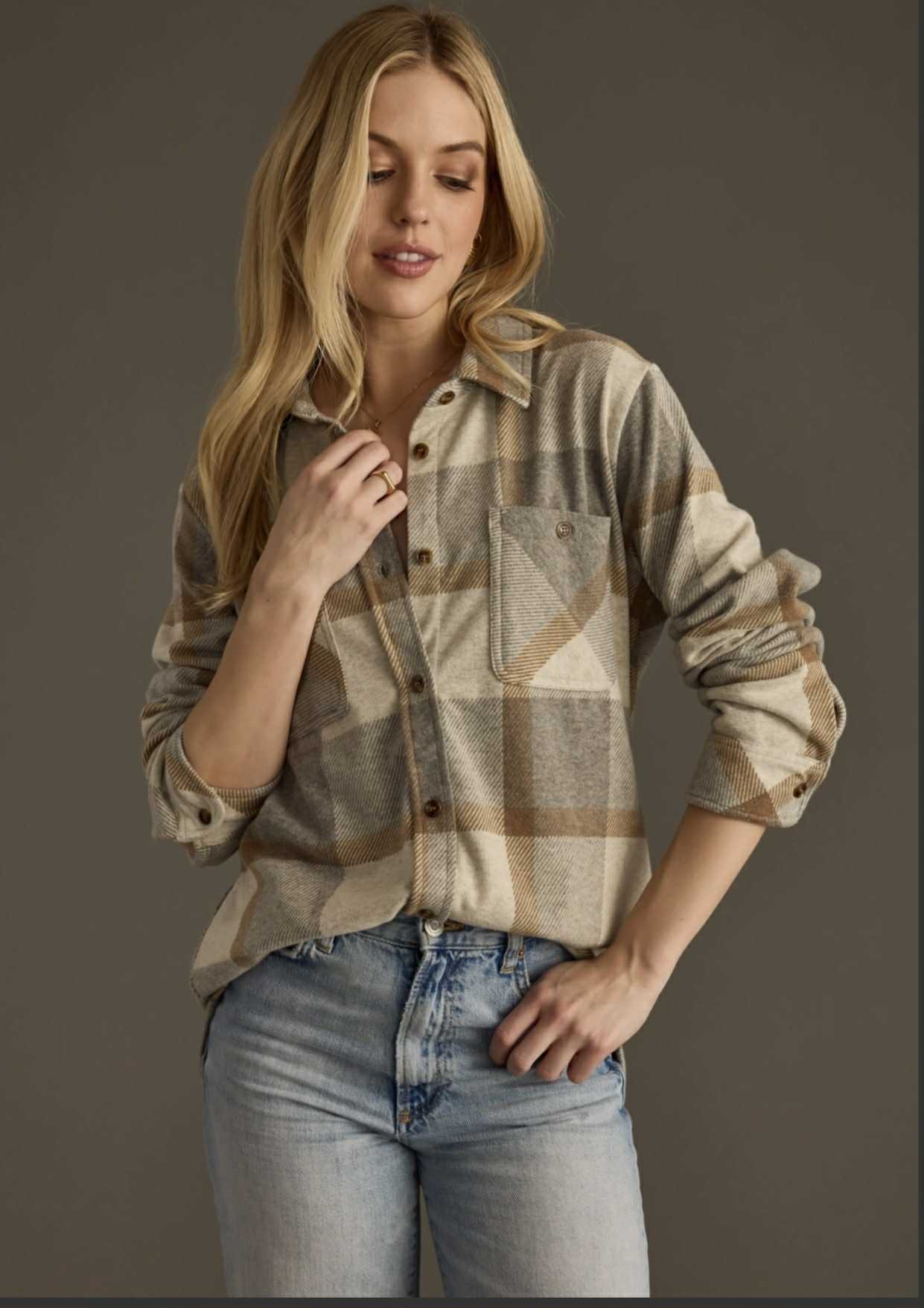 Meet Me At The Patch Tan Flannel