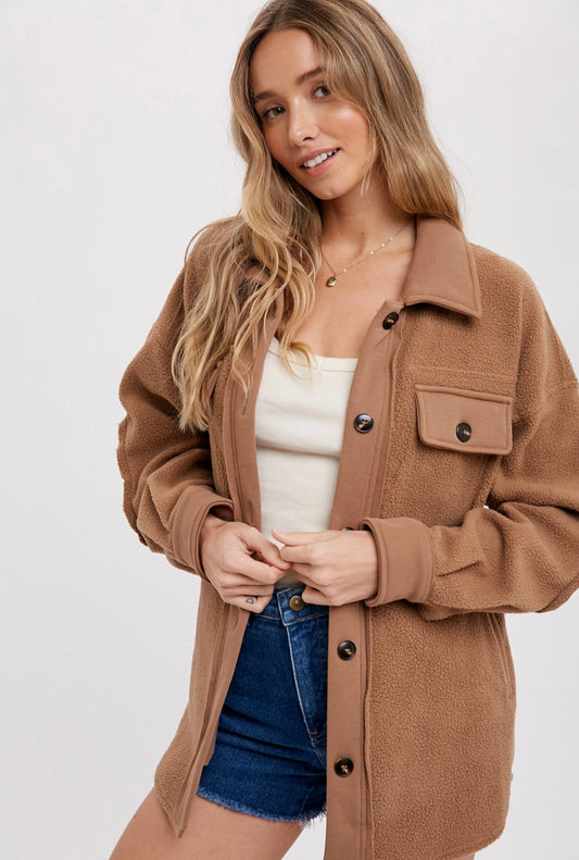 Latte Teddy Shacket