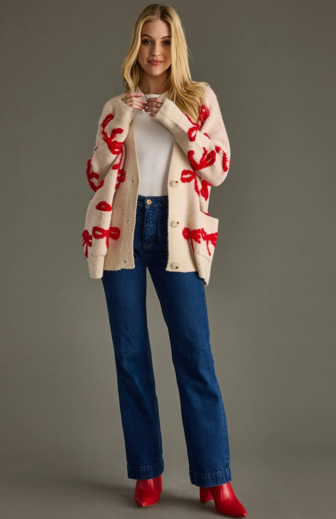Christmas Bow Cardigan