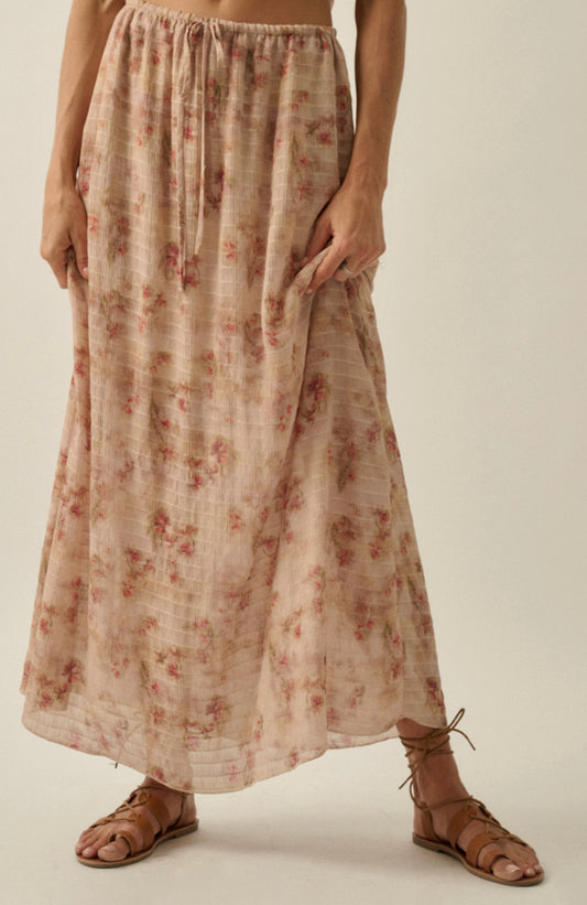 Dusty Rose Chiffon Skirt