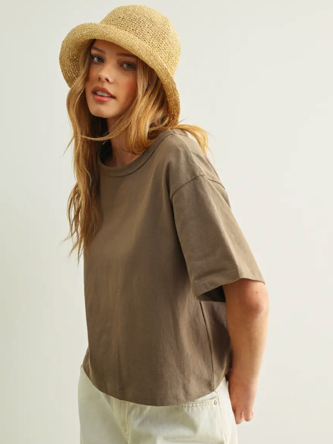 Mocha Crop Tee