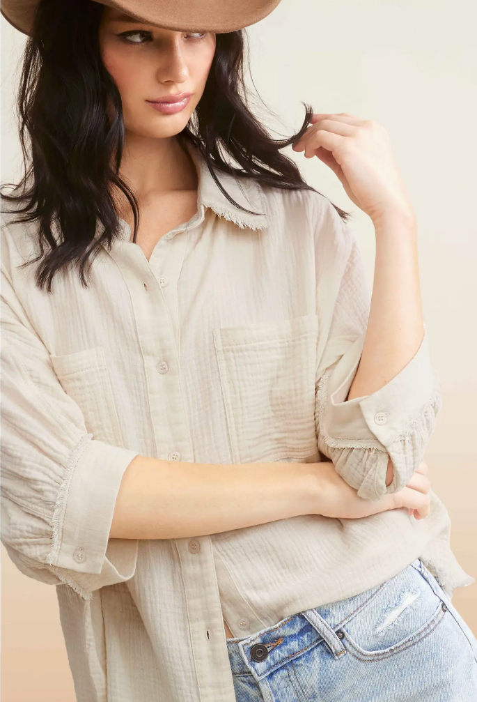 Cream Gauze Blouse