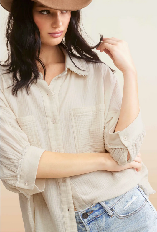 Cream Gauze Blouse