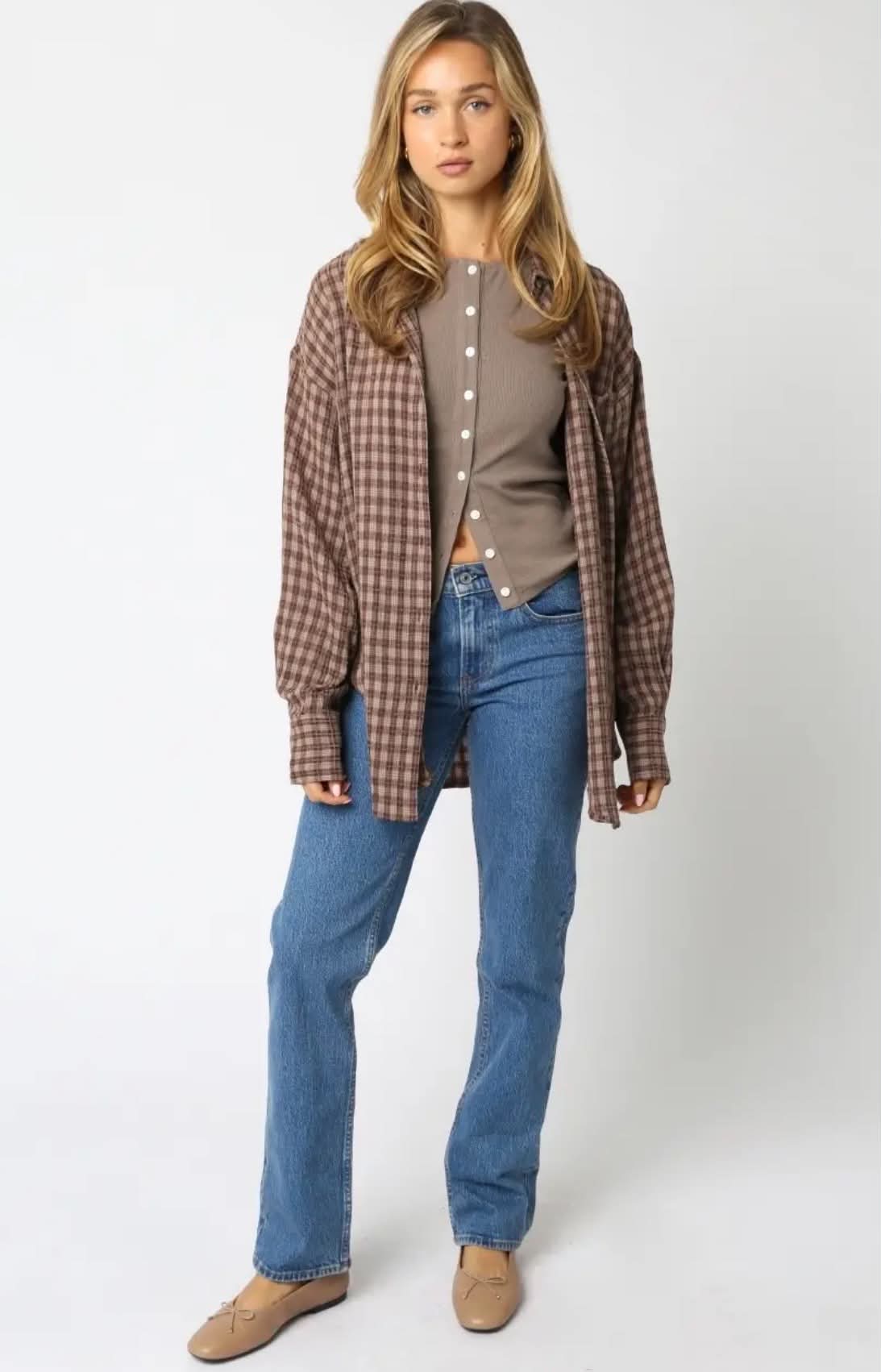 Brown Gingham Shirt