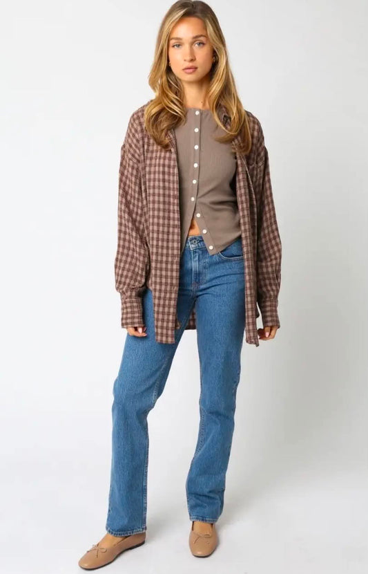 Brown Gingham Shirt