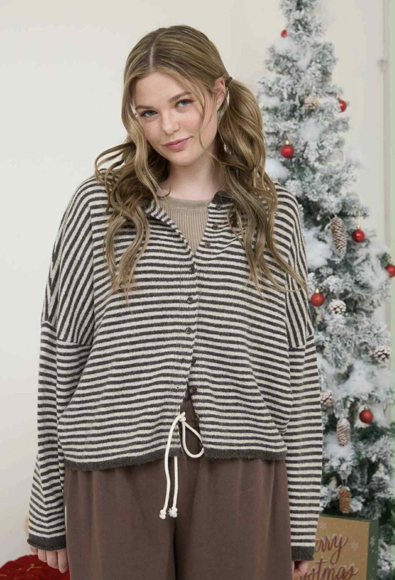 Hot Chocolate Stripped Cardigan