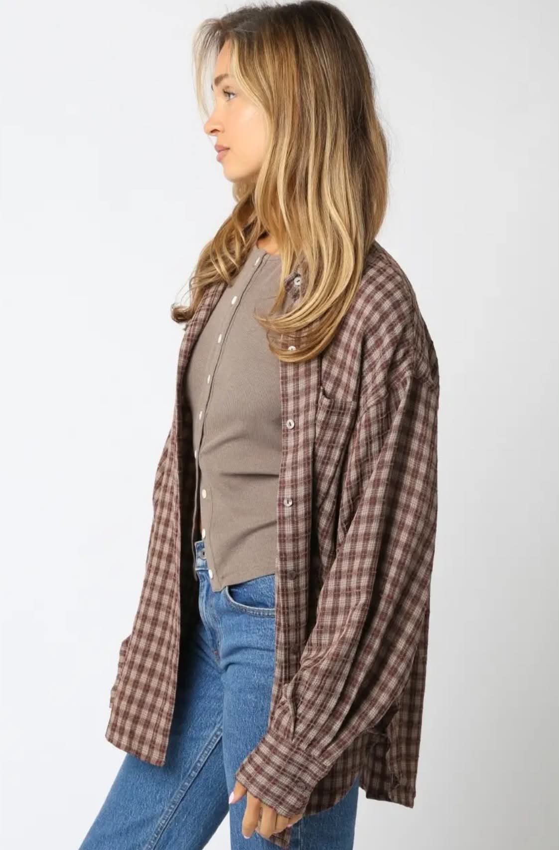 Brown Gingham Shirt