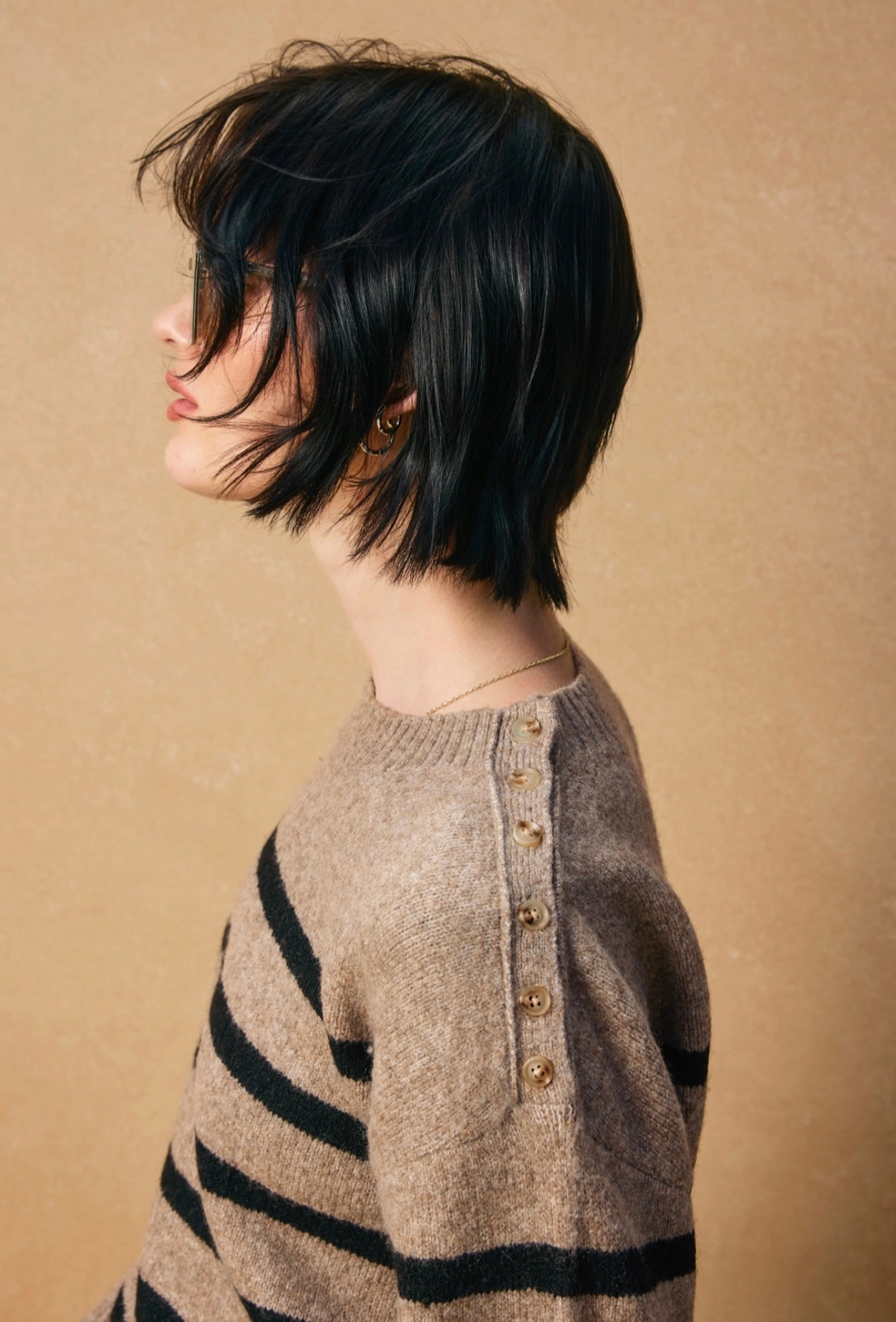 Dark Taupe Stripped Sweater