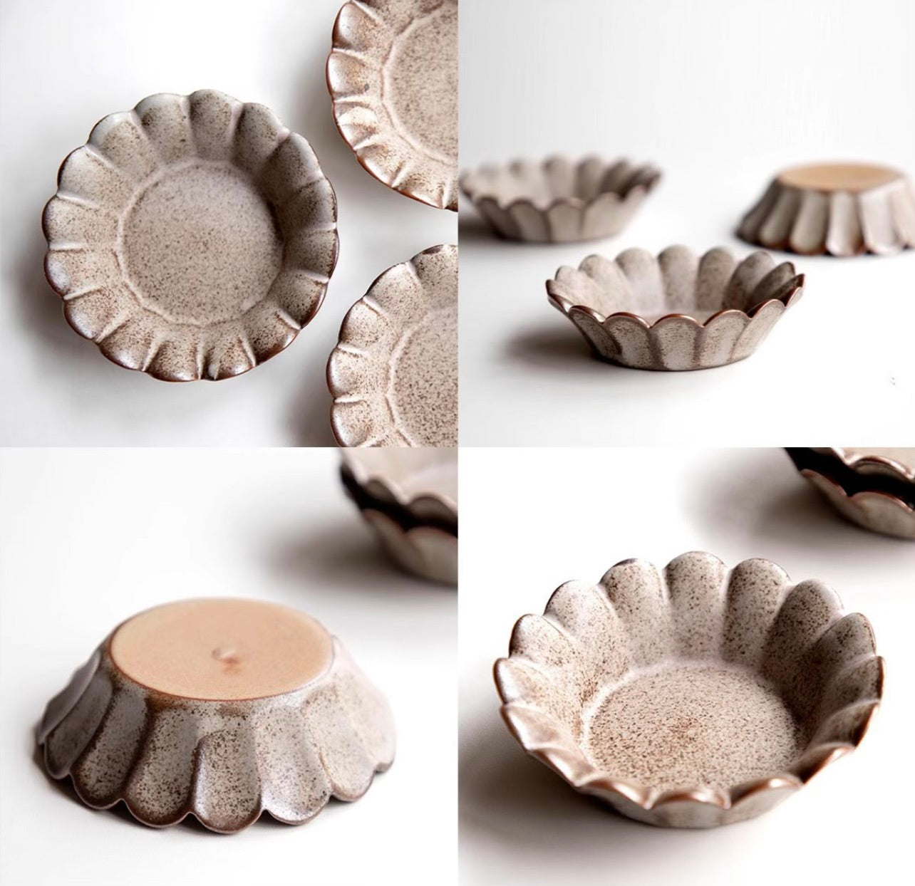 Petal Ceramic Pinch Bowls