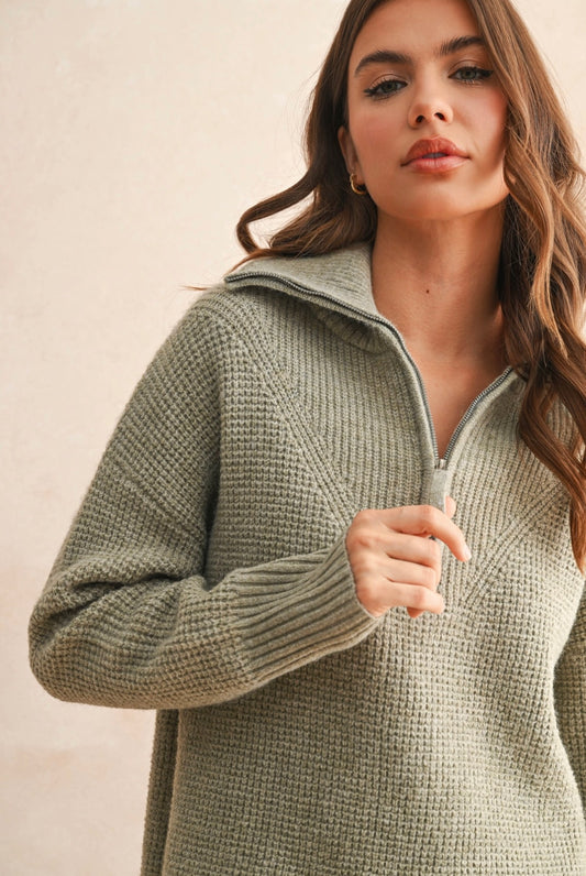 Snuggle up grey half zip