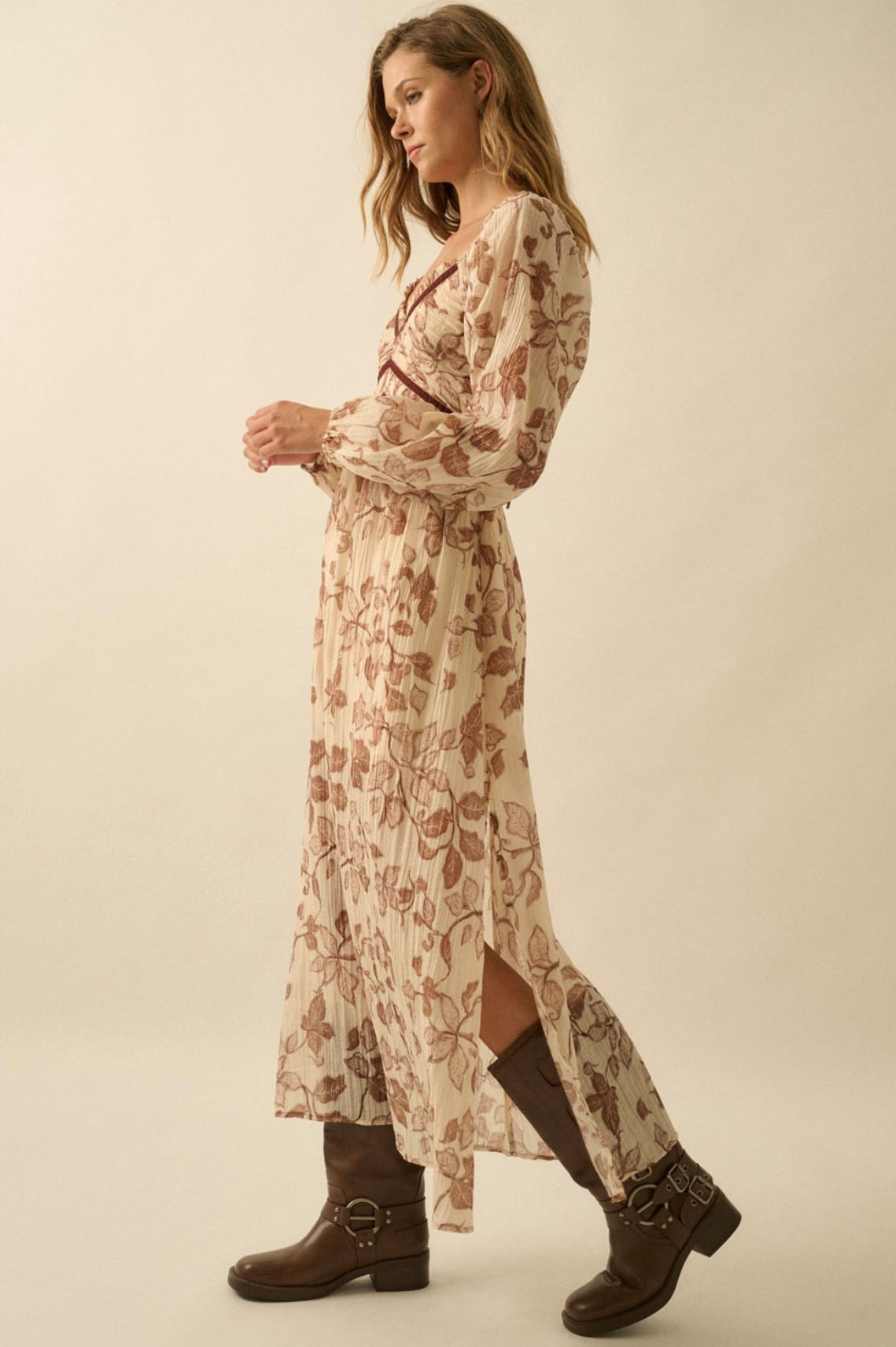 Felicity Floral Velvet Trimmed Dress