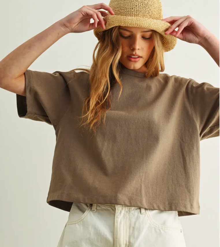 Mocha Crop Tee