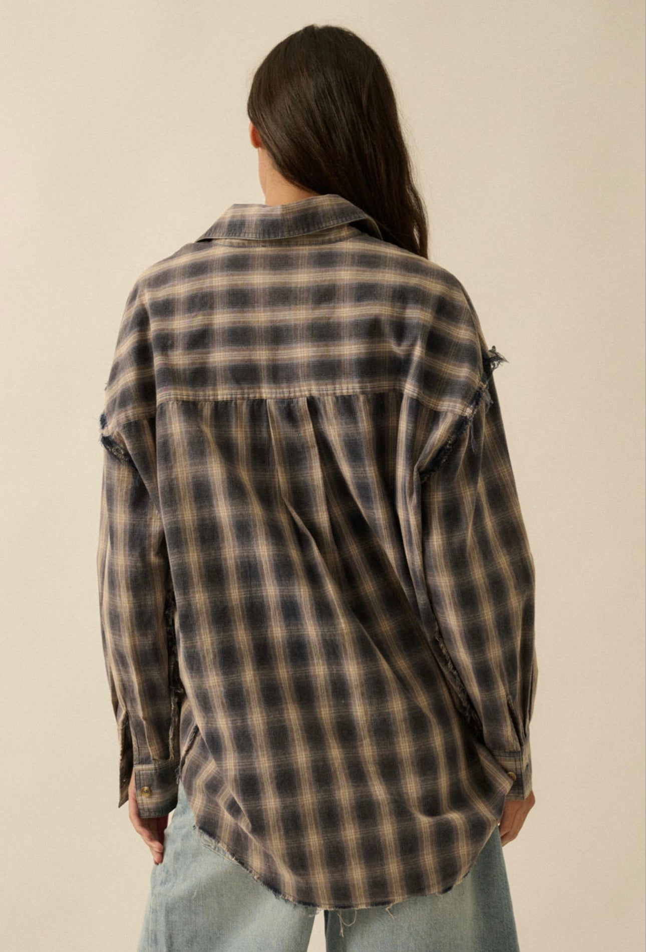 Vintage Blue Plaid Flannel